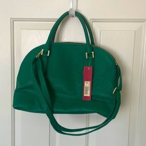 Green Merona purse with detachable crossbody strap